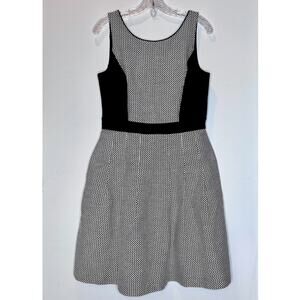 White House Black Market Textured Pleated sleeveless Fit and Flare Dress Size 8